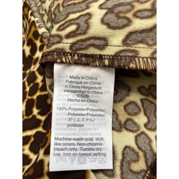 J Crew Animal Print Cheetah Crepe Long Sleeve Shift Dress sz 12 NEW - Picture 8 of 8